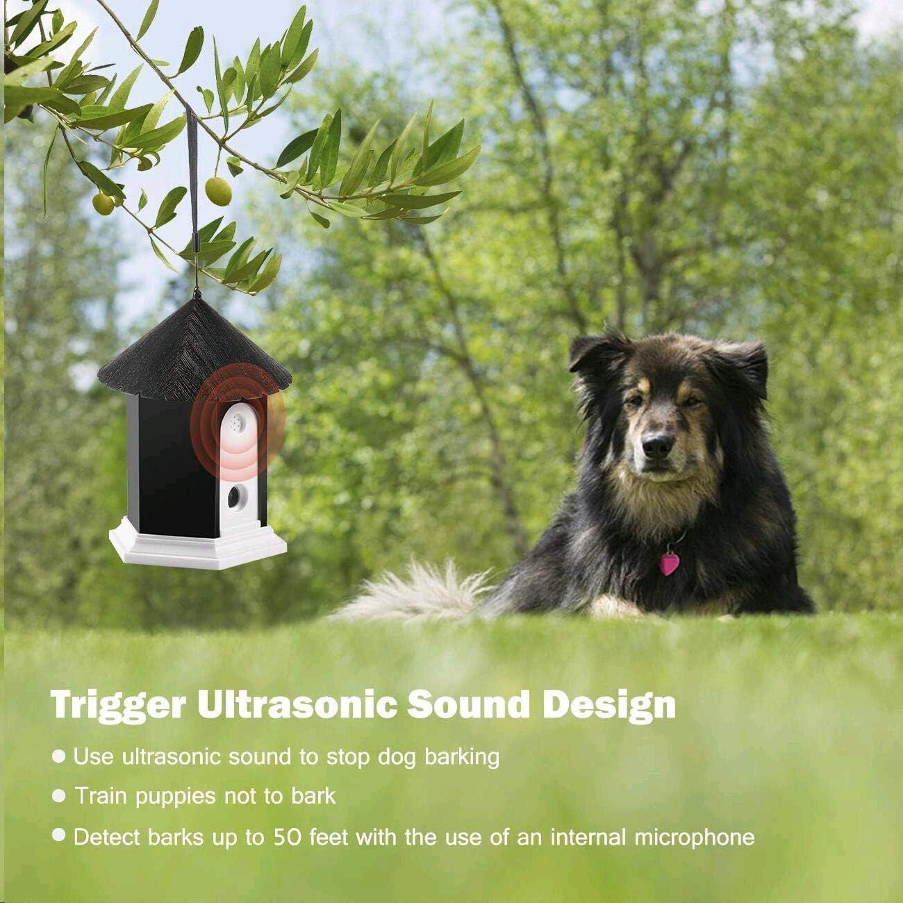GROWUPER Upgraded Mini Bark Control Device Outdoor Anti Barking Training Tool Stop Barking