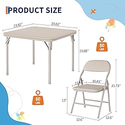 GarveeHome 5-Piece Kids Folding Table and Chairs