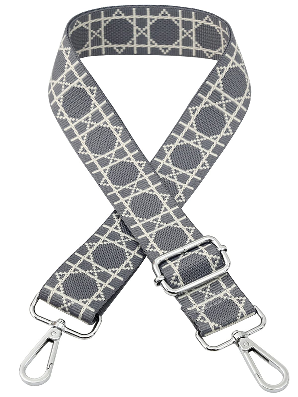 ZYLDK Adjustable Wide Shoulder/Crossbody Canvas Bag Strap, Grey, 80cm - 140cm (Length), 3.8cm (Width), Compatible with Passenger Car, Nylon Material, CARGO_STRAP