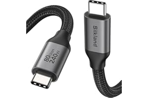 Silkland 80Gbps USB 4 Cable for Thunderbolt 5 Cable 6.6FT, 120Gbps Bandwidth for 16K/Dual 8K, 240W Fast Charging, USB C Monit