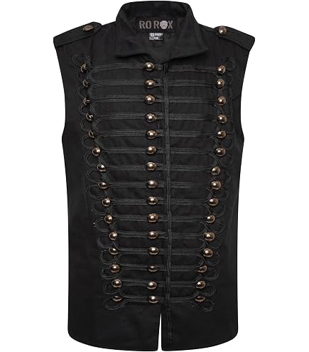 Darkrock Prime Quality Men's Military Hussar Sleeveless Vest Red