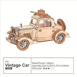 ROBOTIME 3D Wooden Puzzles Car DIY Model Kits to