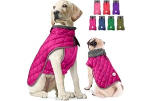 Fragralley Dog Winter Coat, Waterproof Windproof Reflective Fleece Jacket with Harness Hole, Warm Snow Vest for Small Medium Large Dogs​, Ideal Gifts