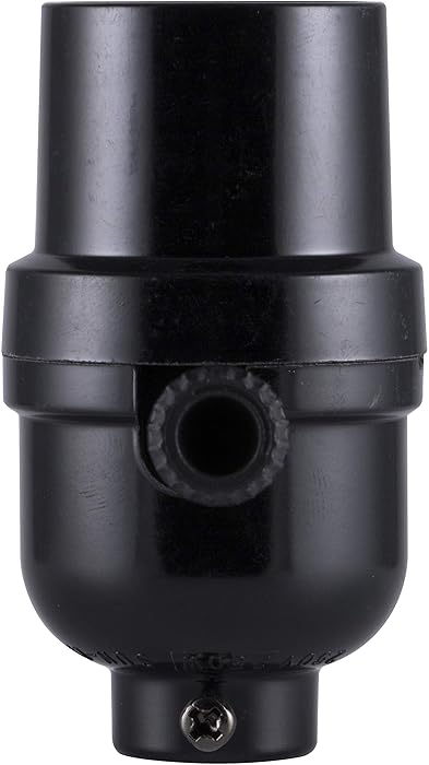 GE 3-Way Socket, Turn for Low, Medium and High Settings, for Floor and Table Lamps, DIY Project, UL Listed, Black, 18275