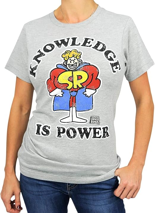 Schoolhouse Rock! Knowledge is Power Adult TShirt Grey, LightWeight
