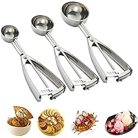 Cookie Scoop Set - #60/1 Tbsp, 40/2 Tbsp, 20/ 3Tbsp - 3 PCS Cookie Scoops for Baking Set of 3 - Cookie Dough Scoop - Made of 