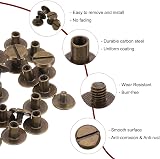 sourcing map M4x6mm Chicago Screws Bronze Metal Slotted Head Binding Post view 4