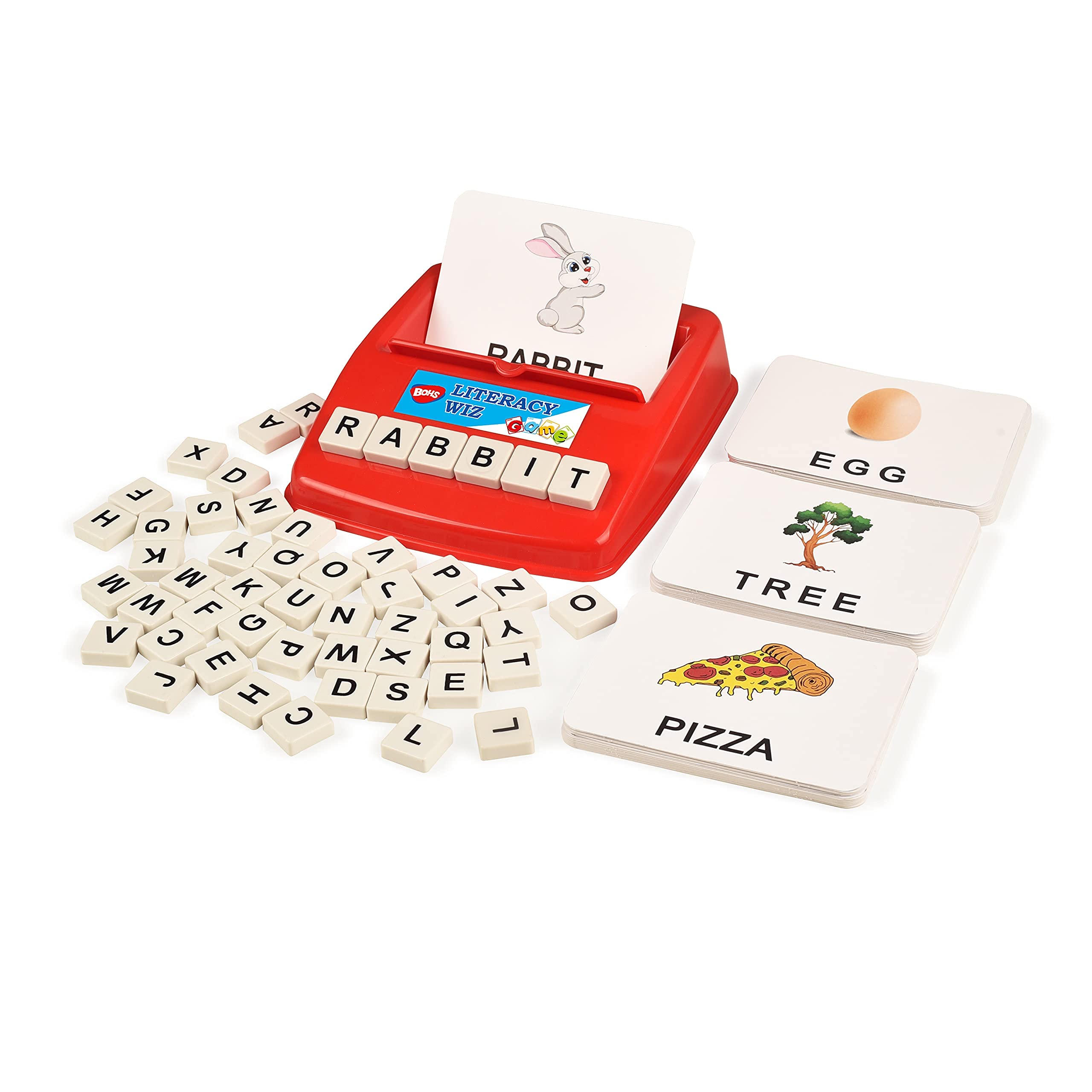 BOHS English Literacy Wiz Fun Game - Upper Case Daily Words - 60 Flash Cards - Preschool Language Learning Educational Toys