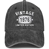 50th Birthday Gifts for Men Women 1976 Vintage Hats 50 Gift Ideas Baseball Cap Black