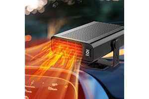 LVSNRO Car Heater,Portable Car Heaters for Vehicle,200w Fast Heating Defrost Defogger,12v Car Heater that Plugs into Cigarette Lighter 2-in-1 Heating/Cooling Fan with 360° Rotatable Base for SUV RV Trucks