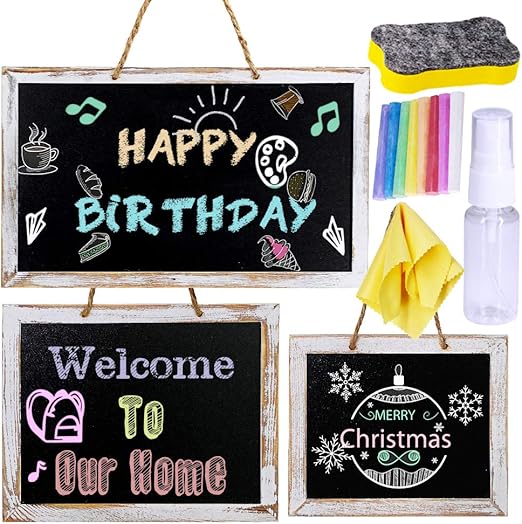 Amazon Com 3 Pack 3 Size Chalkboard Signs Framed Chalkboard Easel