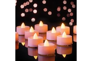 Amagic Pink LED Tea Lights Candles, 24 Pack Battery Operated Flameless Tea Lights, Long Lasting Colored Tealights Candles for Valentine's Day, Theme Party, Aniversary, Wedding Table Decor