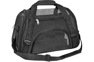 TIYOLAT Pet Carrier Bag, Airline Approved Duffle Bags, Pet Travel Portable Bag Home for Little Dogs, Cats and Puppies, Small Animals (Small, Black)