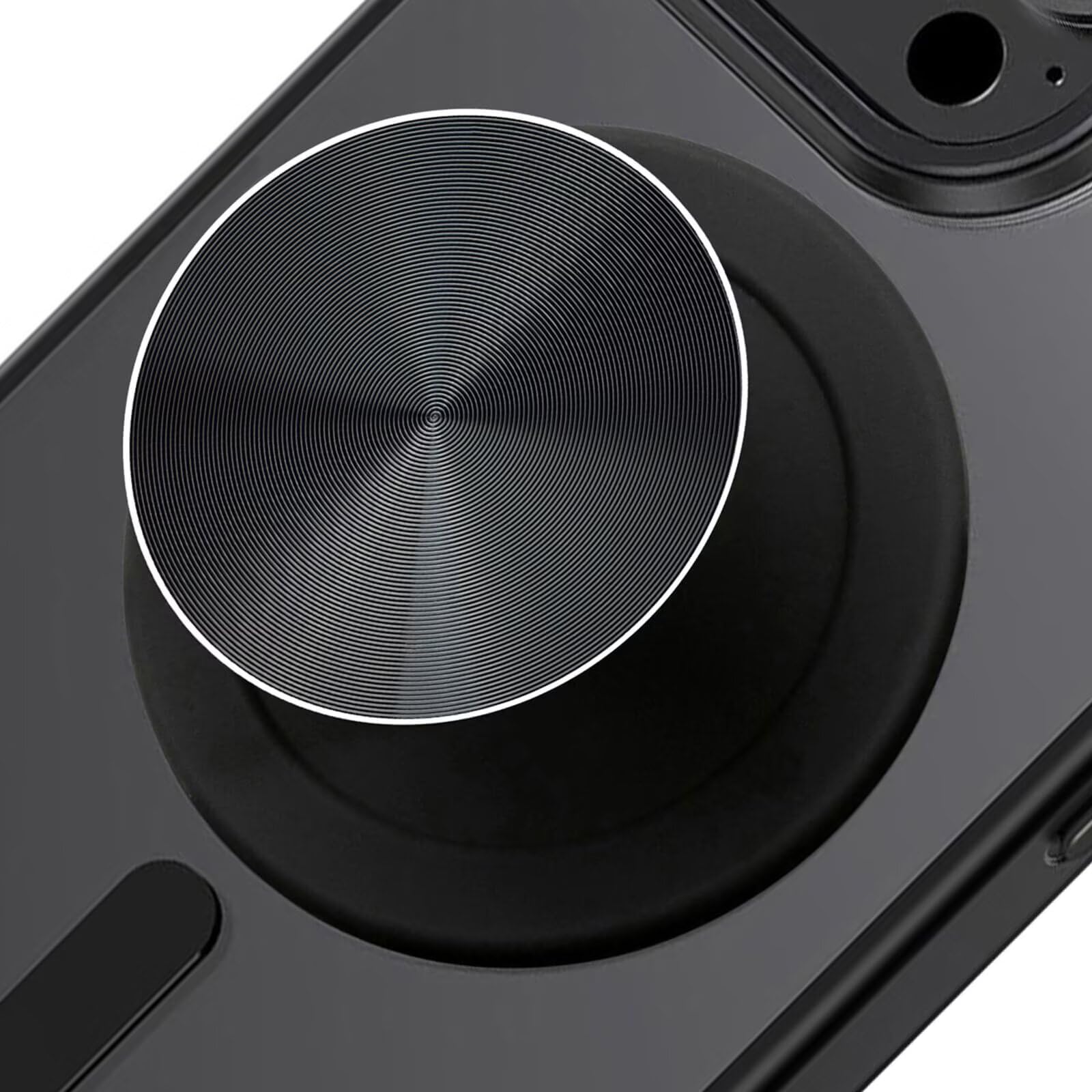 Magnetic Phone Grip Compatible with Magsafe，Collapsible Mobile Phones Stand Holder for Smartphone Tablet Cell Phone Accessory - Aluminum Alloy CD Pattern Black