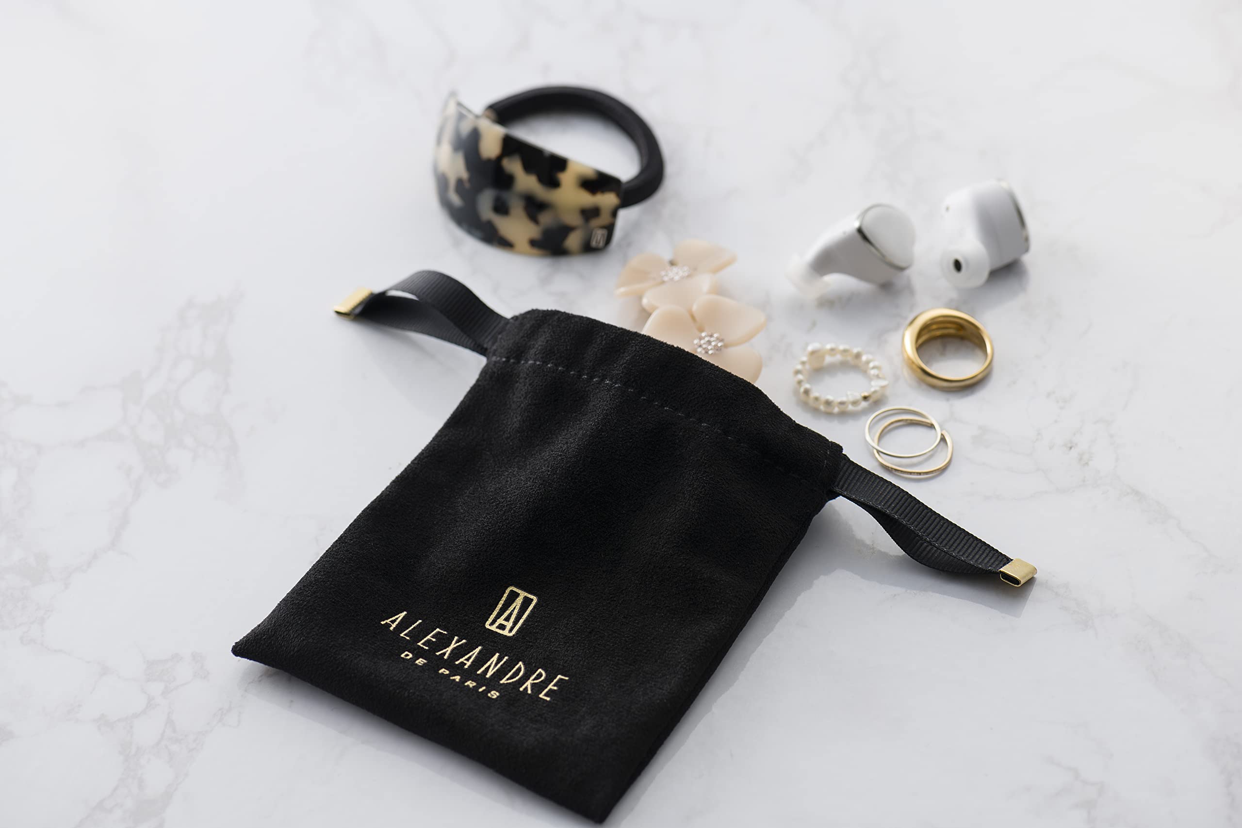 【美人百花 2022年3月号 雑誌付録】アレクサンドル ドゥ パリ 跡がつきにくいリボンクリップ ミニ巾着付き