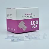 Hynec Luer Lock Fittings Series (100 Pack), Individually Wrapped - High-Performance J560M PP - Anti-Slip Grip Syringe Connectors &amp; Caps for Lab &amp; Industrial Use (Cap - Syringe Stopper)