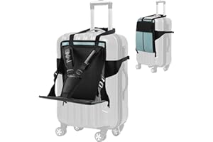 XCBYT Upgraded Ride on Suitcase for Kids - Travel High Chair Seat Sack Portable Baby Seat with Safety Harness Parent Pouch Must Haves Baby Travel Essential