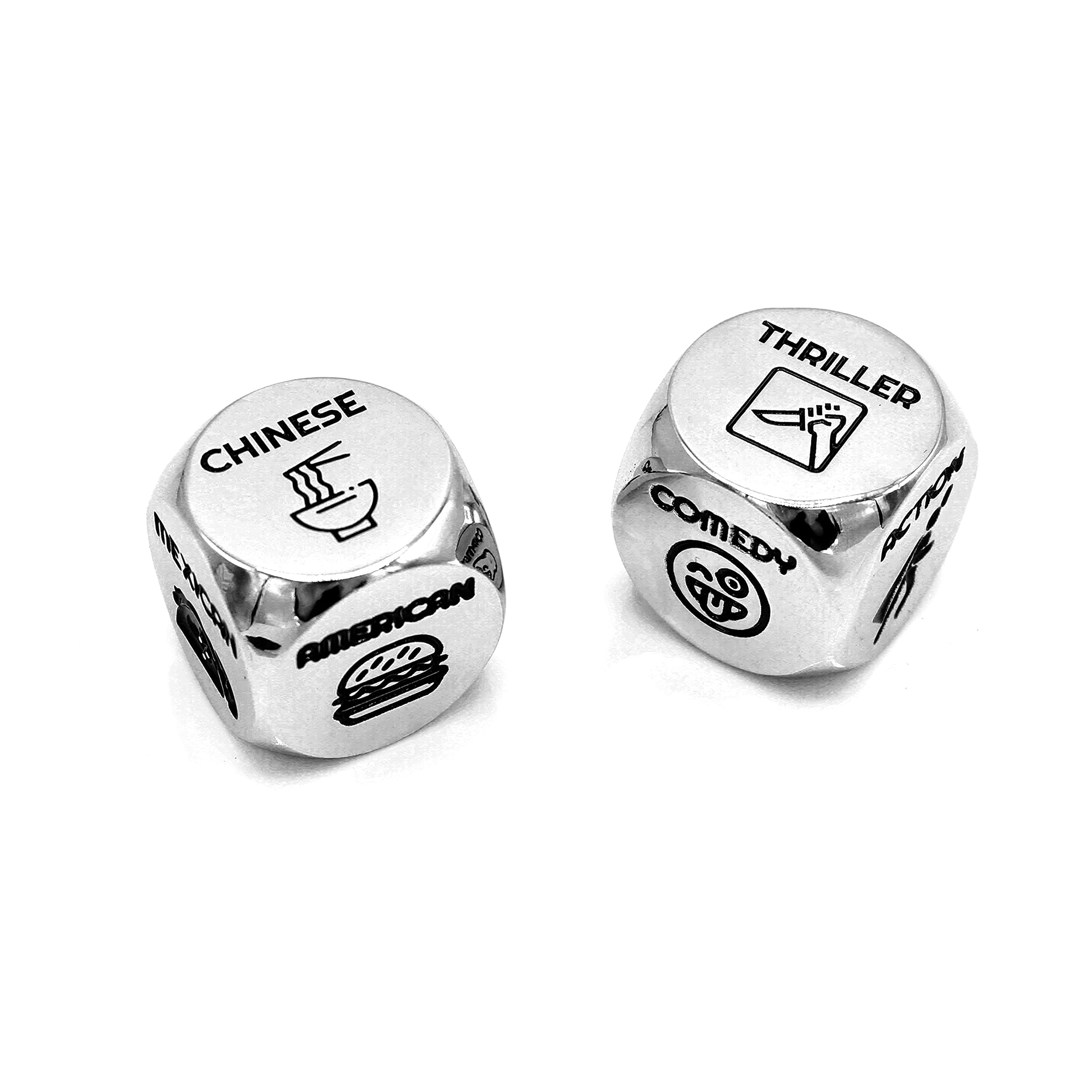 Luck Lab Date Decider Dice - Date Night Decider with Velvet Storage Bag (Dinner & A Movie Decider Dice)