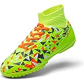 DREAM PAIRS Boys Girls Indoor Soccer Shoes High Top Football Turf Futsal Shoes for Little/Big Kid