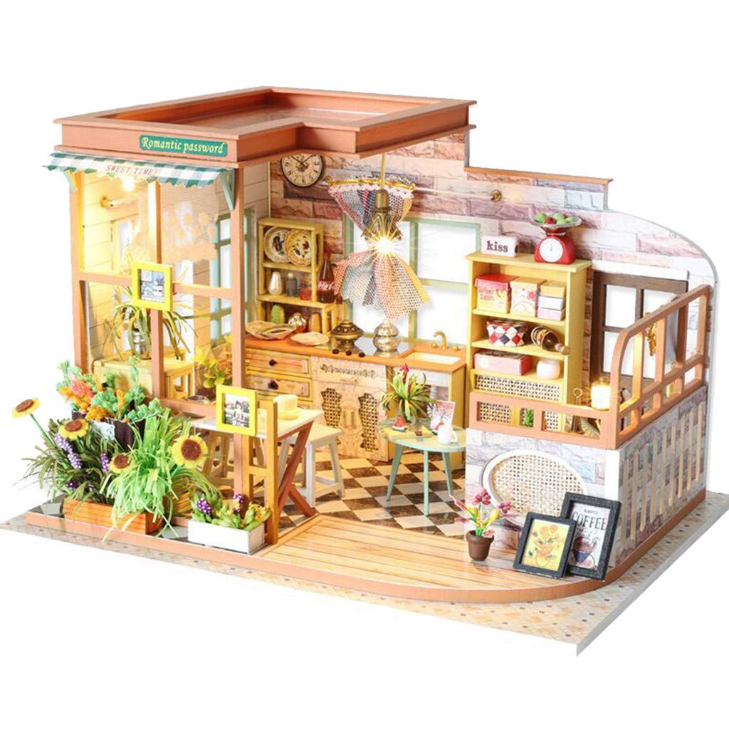 Amazon Com Retrofish Miniature Diy Dollhouse Creative Led Wooden