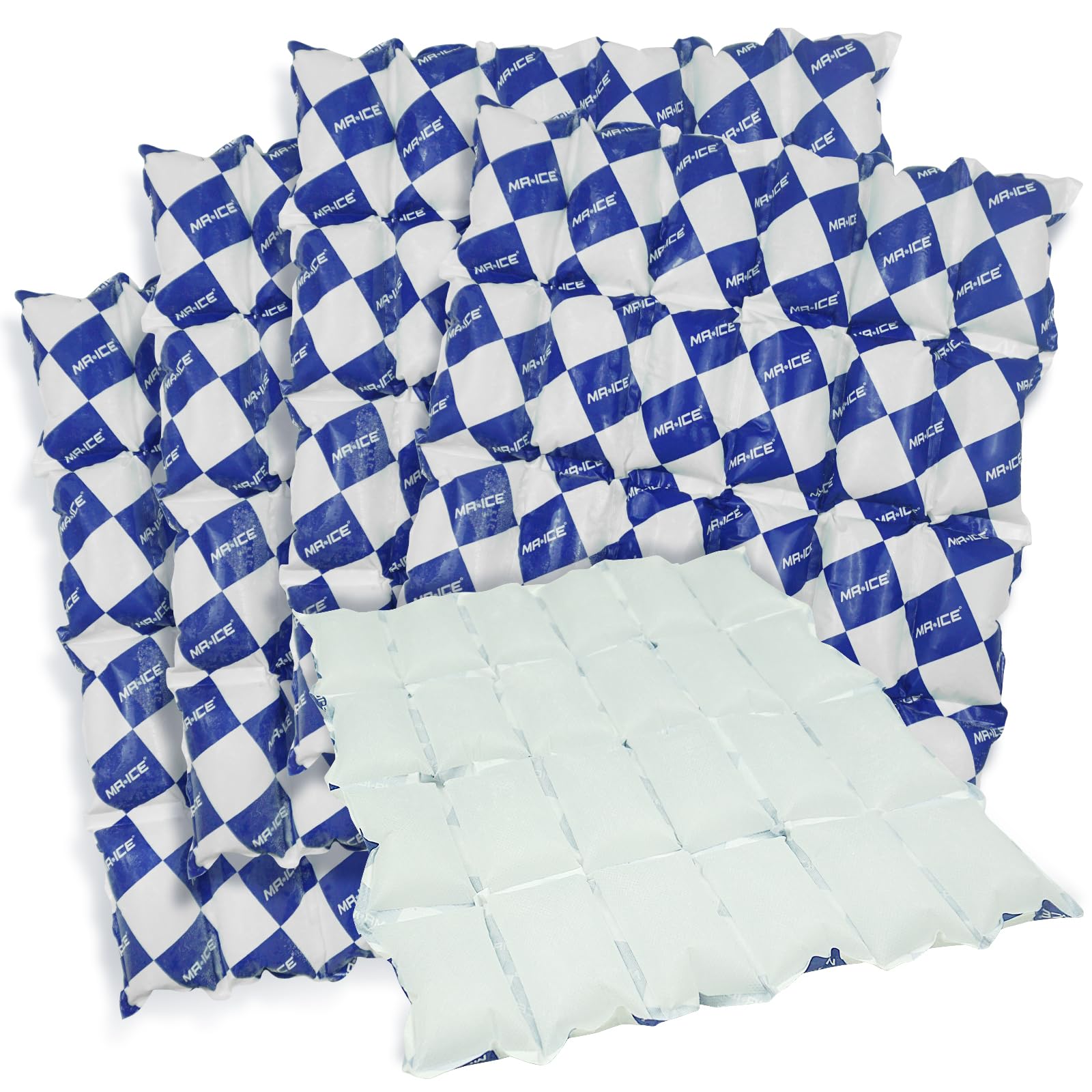 Photo 1 of Dry Ice Packs for Shipping Frozen Food - Flexible Ice Blanket for Coolers - Shipping Cold Packs Keep Food Fresh and Beverage Cold - Dry Ice Pack Automatic Water Absorption- 24 Cells Each, 4 Sheets