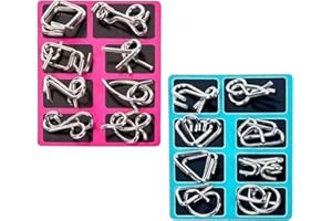 Metal Brain Teaser Wire Jigsaw Puzzle, 16Pcs Wire Puzzle Logic Unlock Interlocking Puzzle Toys, Challenging Mind Training Toy