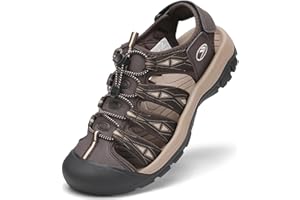 FLARUT Men's Athletic Sandals - Closed Toe Sport Hiking & Outdoor Walking Water Sandals with Anti-Slip Cushioning and Breathable Mesh