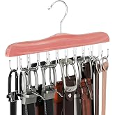 TOPIA HANGER Belt Hanger for Closet, Cedar Wooden Hangers with 20 Rotatable Hooks, Closet Organizers and Storage for Bra, Tank Top, Tie, Purse, Hat, Necklace- CT48U