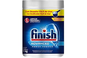 Finish Advanced Detergente para Lava Louças em Pó, Sabão Limpeza Profunda, 1kg