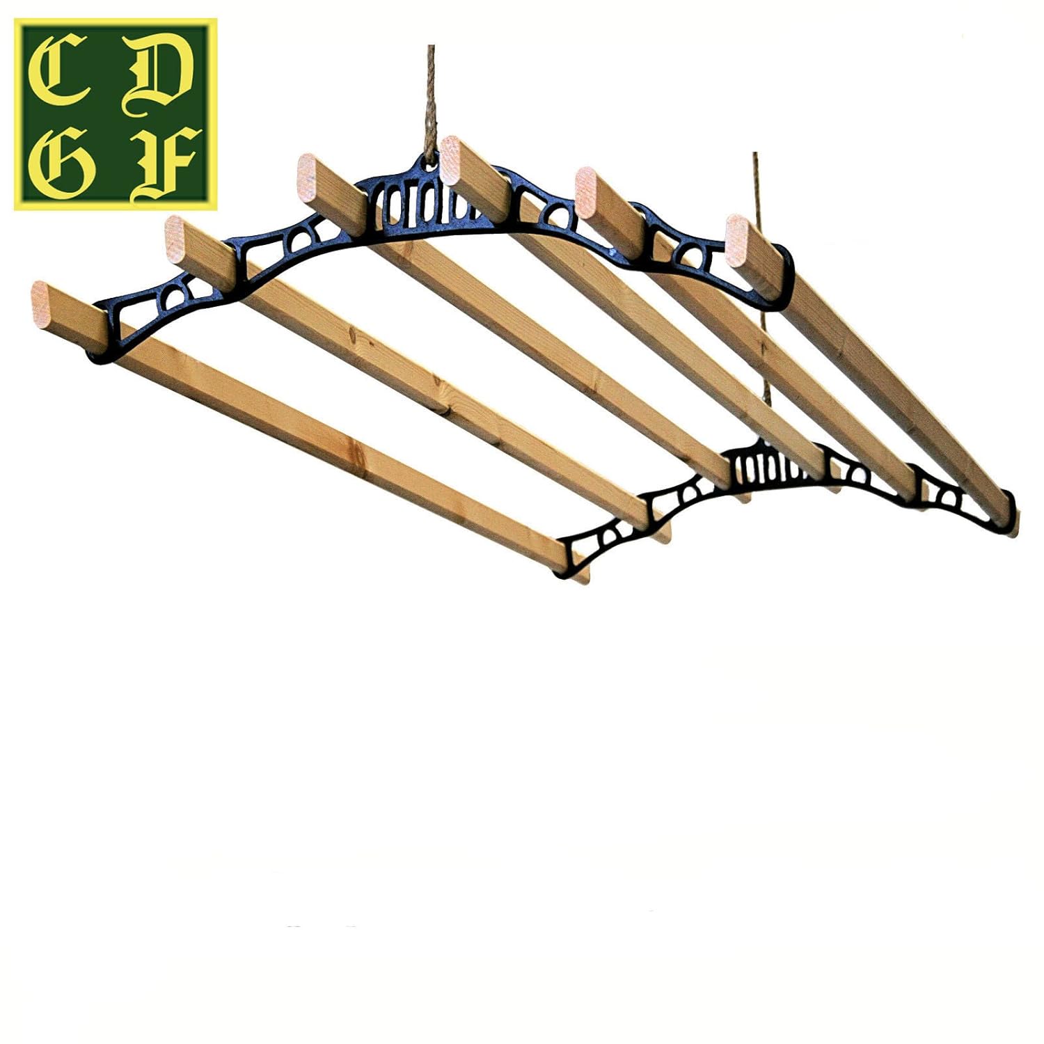 6 Lath Victorian kitchen ceiling pulley clothes airer maid laundry