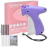 Stitch Gun for Clothes,Mini Quick Stitch Sewing Gun -Clothing Tag Gun 6 Needles,500 Black & 500 White Fasteners(Purple)