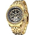 Gute Mens Watches, Mechanical Automatic Stainless Steel Waterproof Watch for Men, Luxury Big Face Multi Functional Tourbillon Calendar Wristwatch