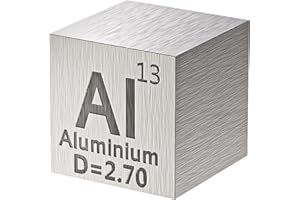 GALLANT METALS Aluminum Cube - Metal Element Cubes - Laser Engraved Density Cube Set for a Periodic Table of Elements Collection - (Aluminum, 1 inch)