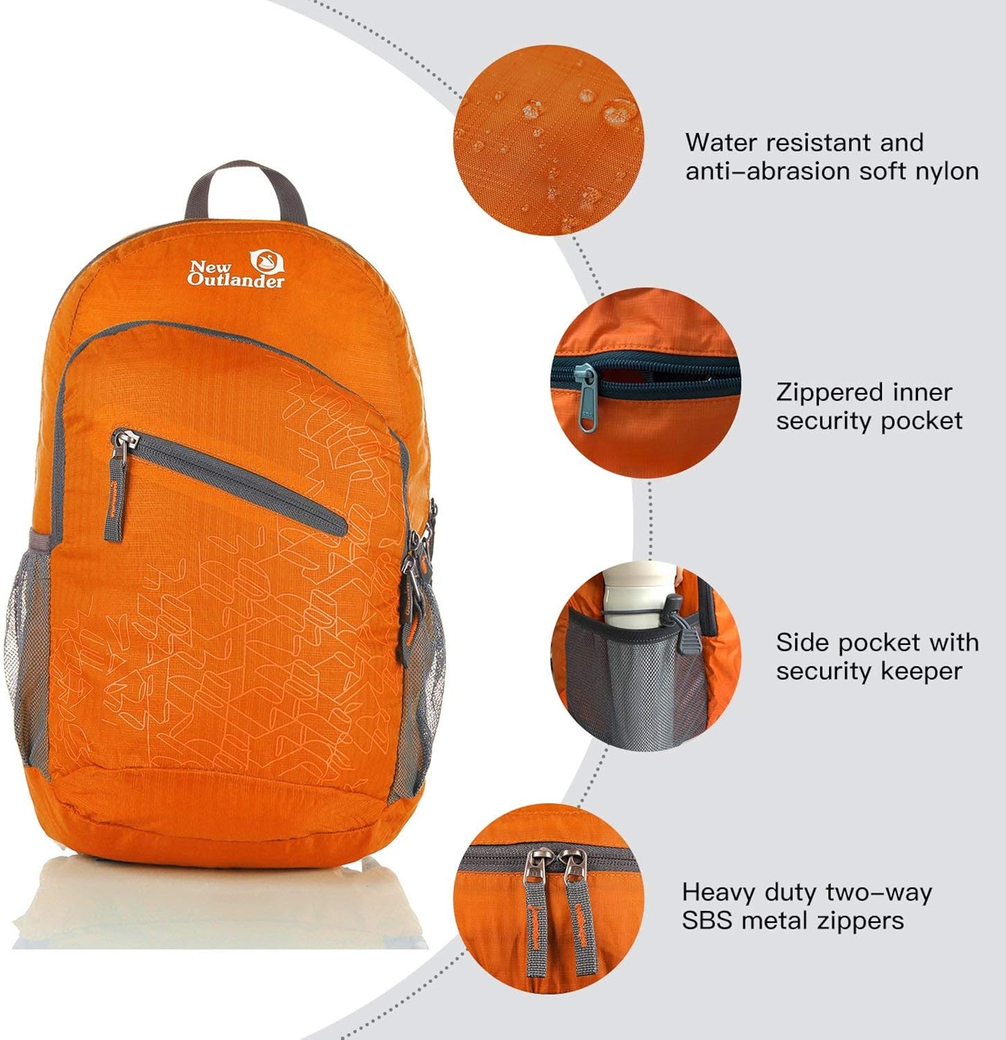 Outlander Ultra Lightweight Packable Water Resistant Travel Hiking Backpack Daypack Handy Foldable Camping Outdoor Backpack : Clothing