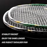 Senston 2 Pieces Graphite Shaft Badminton Racket Isometric Head Low Drag view 5