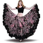 ROYAL SMEELA Chiffon Belly Dance Skirt for Women Belly Dancing Costume ATS Tribal Maxi Full Flamenco Skirts Bohemian Voile