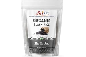 Jai Ho Certified USDA Organic Black Rice Whole Grain – 2 LB – Gluten-Free, Vegan, Non-GMO – Resealable Zip Lock Pouch