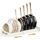 Dayacoco Pots and Pans Organizer Under Cabinet - Pot Lid Holder, Expandable Pan Organizer for Cabinet, Pot Rack with 10 Adjustable Compartments for Kitchen Cabinet, Frying Rack, Lid, Cookware,1 Pcs