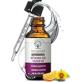 NatureGenX Vitamin D Liquid Drops for Adults: Vegan D3 10000 IU for Immune Support & Bone Strength Supplements, Non-GMO & Gluten Free Liquid Vitamin D for Women & Men, 30ml, 30 Servings