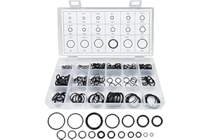 getfay Pack-300 Car O-Ring Combination Set, 18 Specs of Dustproof Oil-Proof Rubber Ring Accessory, Air Conditioning Compressor Bearing Sealing Ring with Storage Box, Unviersal for Cars (Black)