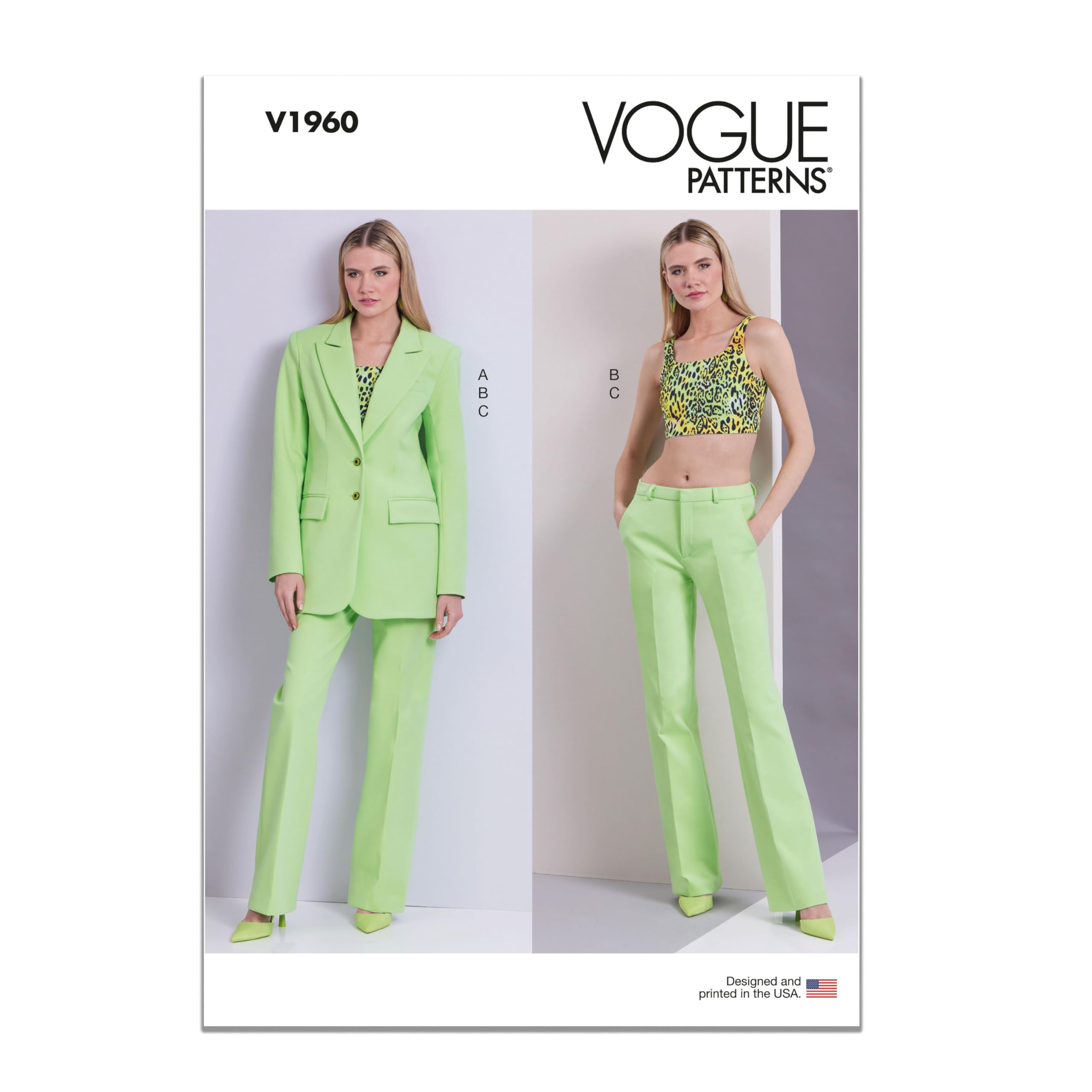 Vogue V1960B5 Misses’ Jacket, Knit Top and Pants B5(8-10-12-14-16)