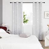 Deconovo Set of 2 Blackout Curtains Royal Blue Large Stars with Eyelets 140x240 view 3