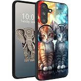 BFDHGQZC for Samsung Galaxy A16 4G/5G Case,Cute Cats with Headphones | Slim Soft TPU Shockproof Phone Cover for Samsung A16 5G 4G, Raised Camera Screen Protection, Wireless Charging Compatible