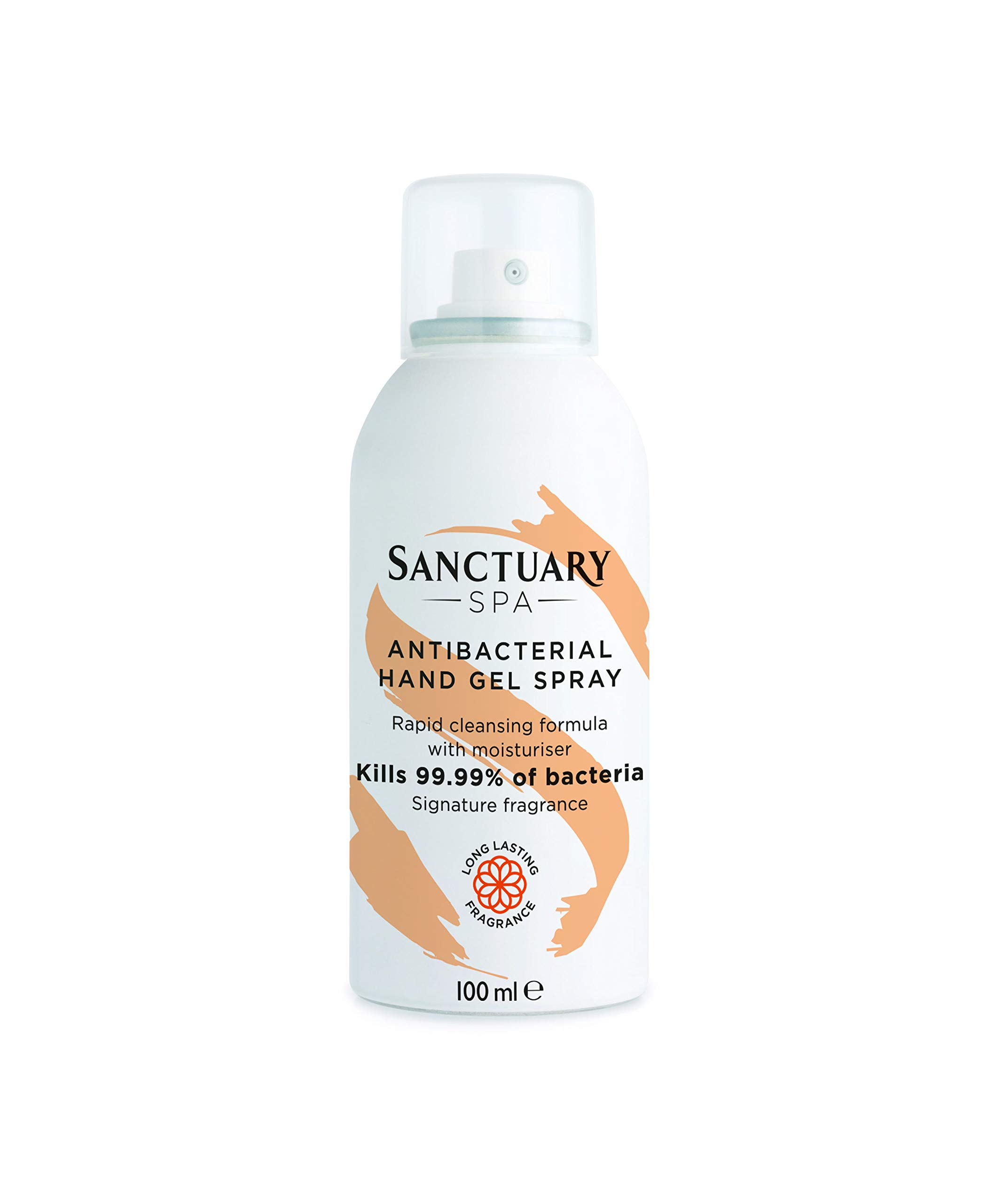 Sanctuary Spa Hand Sanitiser Gel Spray with Moisturiser, 70% Alcohol, Kills 99.9% Bacteria, Vegan and Cruelty Free, 100 ml
