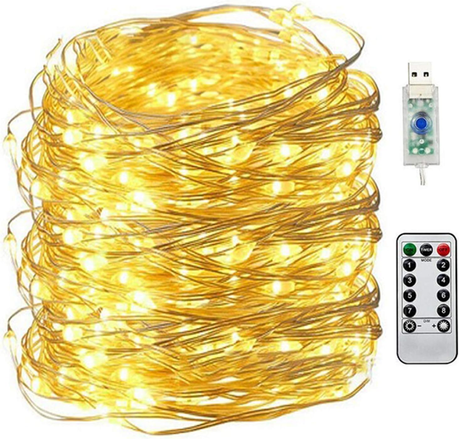 LED Copper Wire String Lights USB Plugin Fairy Lights with Remote 8