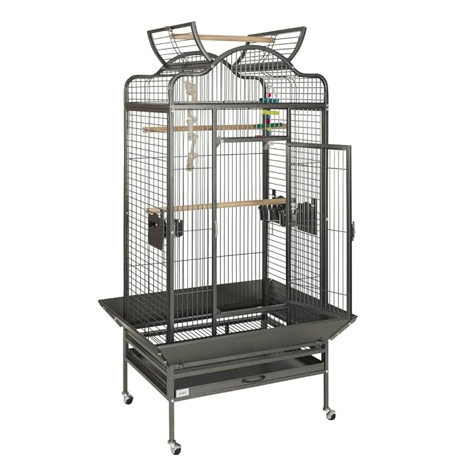 title=LIBERTA VOYAGER DARK EDITION-GRANDE GABBIA PER PAPPAGALLI AMAZONS, TAGLIA M,