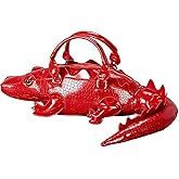 Lyuxhetaokdiq Men and Women PU Leather 3D Crocodile Shaped Crossbody Shoulder Bag Handbag Purse