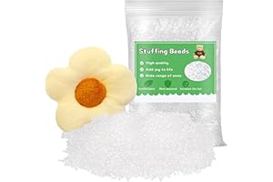 Bupete White Stuffing Beads, Elastic Transparent Fill, Bean Bag Balls Refill, 150g/5.29oz Pour and Storage Bag, Thermoplastic Fill Beads for Stuffed Animal Toys, Bean Bags, Fill Crafts