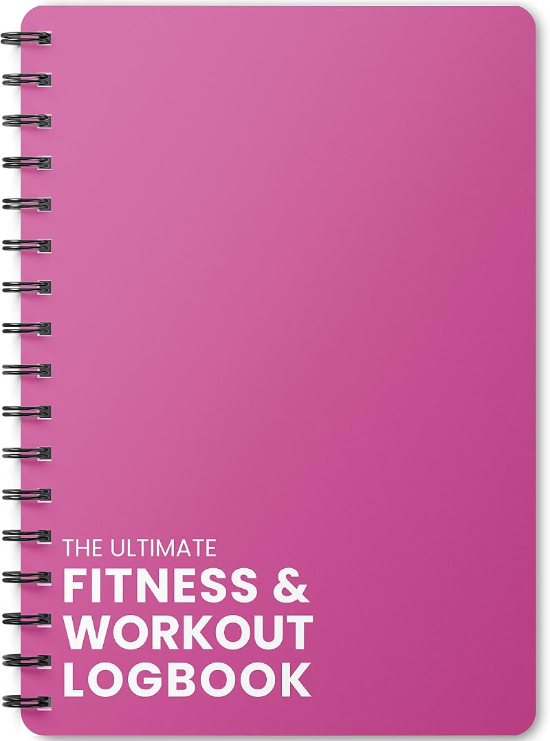 UniBrands Ultimate Gym Workout Log Book XL A5 Pink 100 Pages Fitness Journal