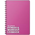 Ultimate Fitness Journal & Gym Workout Log Book with Plastic Covers [A5 Size - 6 x 8 Inches] Track 100 Workouts - Exercise, Weightlifting & Training Diary for Men & Women (Pink)